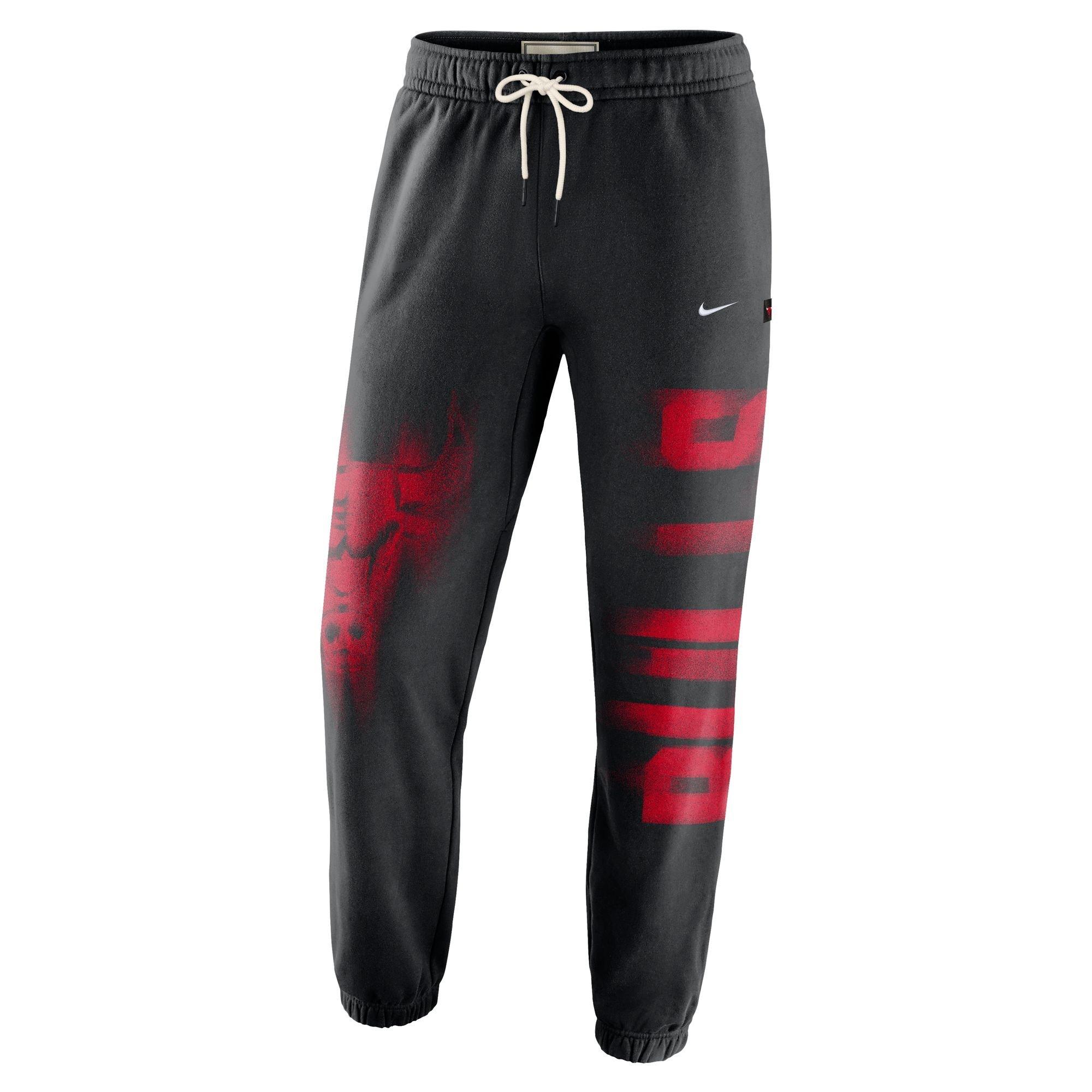 Nike Chicago Bulls Standard Issue "Black/Red" Men's Therma-FIT Fleece Basketball Pants